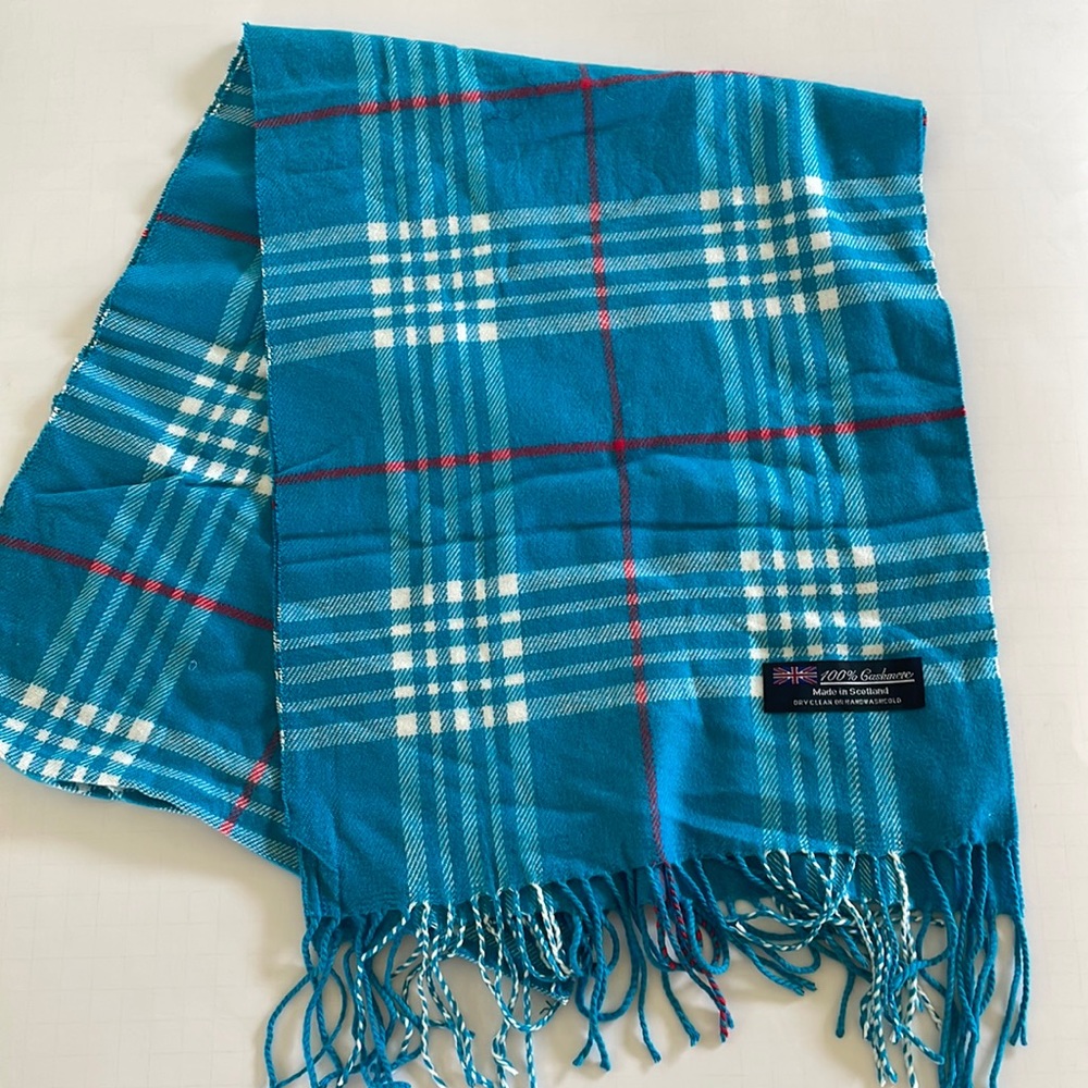 Plaid cashmere scarf